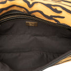 Fendi Mamma Bucket Tiger 2-Way Shoulder Bag Yellow Black Canvas Leather — view 4