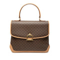 Celine Macadam Handbag Brown Leather