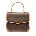 Celine Macadam Handbag Brown Leather
