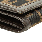 Fendi Zucca Wallet Black Brown Canvas Leather — view 5