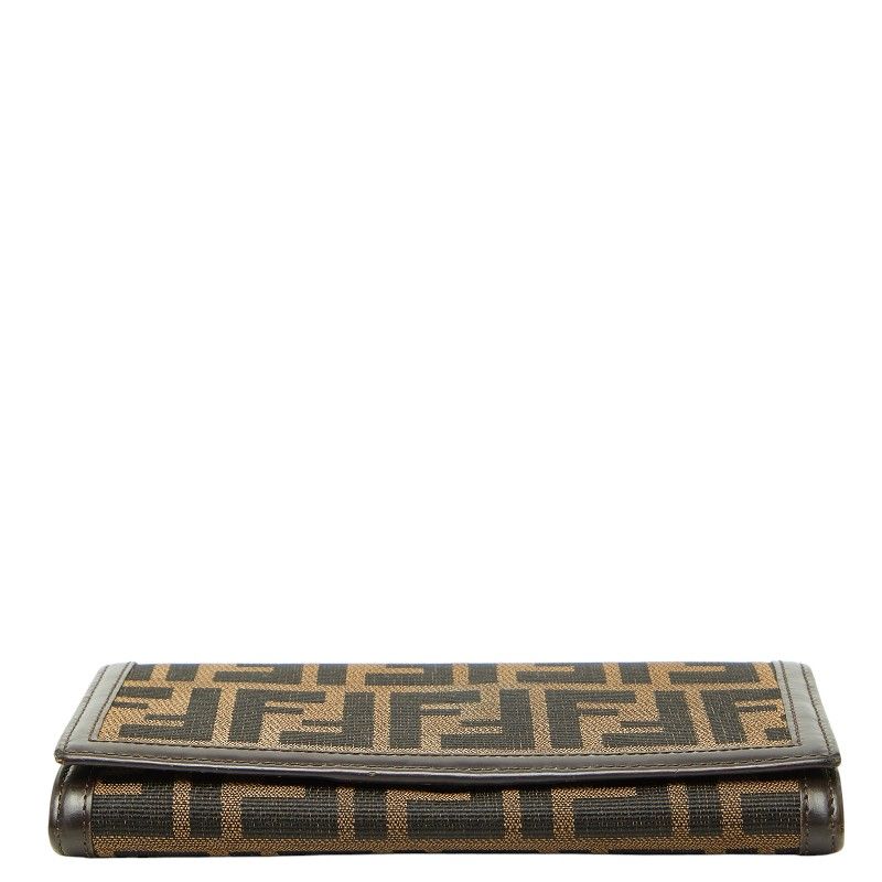 Fendi Zucca Wallet Black Brown Canvas Leather — view 3