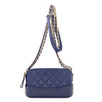 Chanel Gabriel de Gold Silver Shoulder Bag Calf