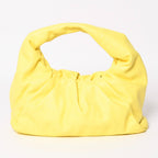 Bottega Veneta the Shoulder Pouch Handbag Lambskin Yellow Pleated