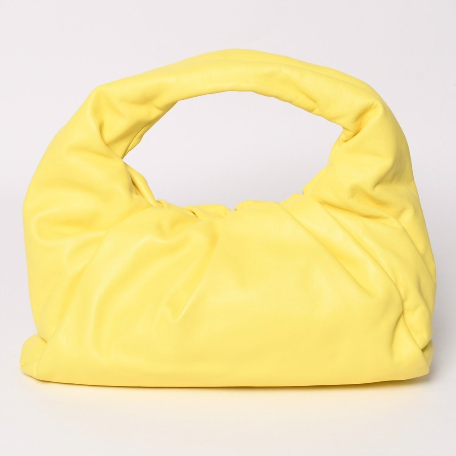 Bottega Veneta the Shoulder Pouch Handbag Lambskin Yellow Pleated — view 2