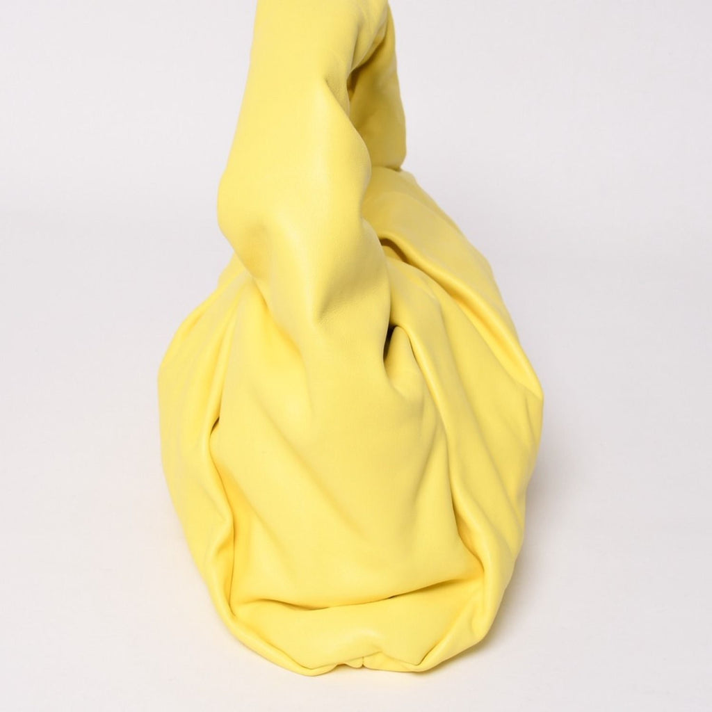 Bottega Veneta the Shoulder Pouch Handbag Lambskin Yellow Pleated — view 4