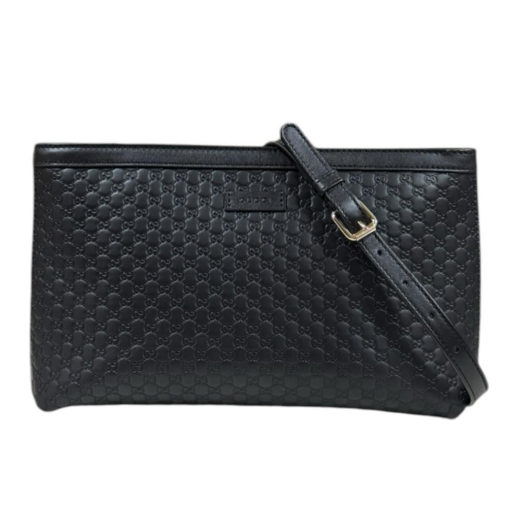 Gucci Micro Guccissima Shoulder Bag Leather Black