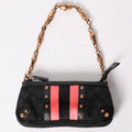 Gucci Sherry Line Chain Bag GG Canvas Black Gold