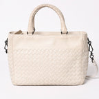 Bottega Veneta Intrecciato 2-Way Shoulder Bag Off White Black — view 2