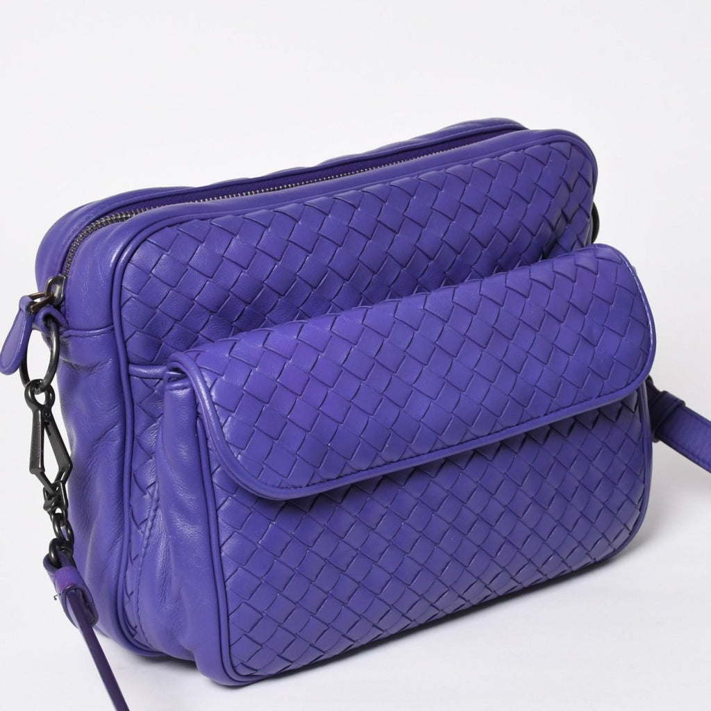 Bottega Veneta Intrecciato Nappa Messenger Shoulder Bag Leather Lambskin Purple — view 3
