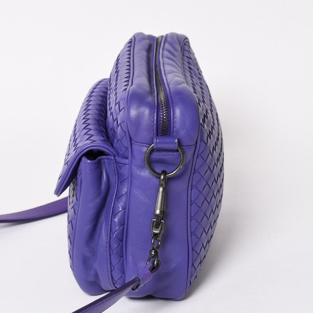 Bottega Veneta Intrecciato Nappa Messenger Shoulder Bag Leather Lambskin Purple — view 4