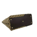 Gucci GG Canvas Logo Tote Boston Bag Brown — view 7