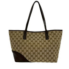 Gucci GG Canvas Logo Tote Boston Bag Brown — view 3