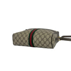 Gucci Vintage Sherry Line GG Logo Leather Shoulder Bag Pochette Brown — view 8