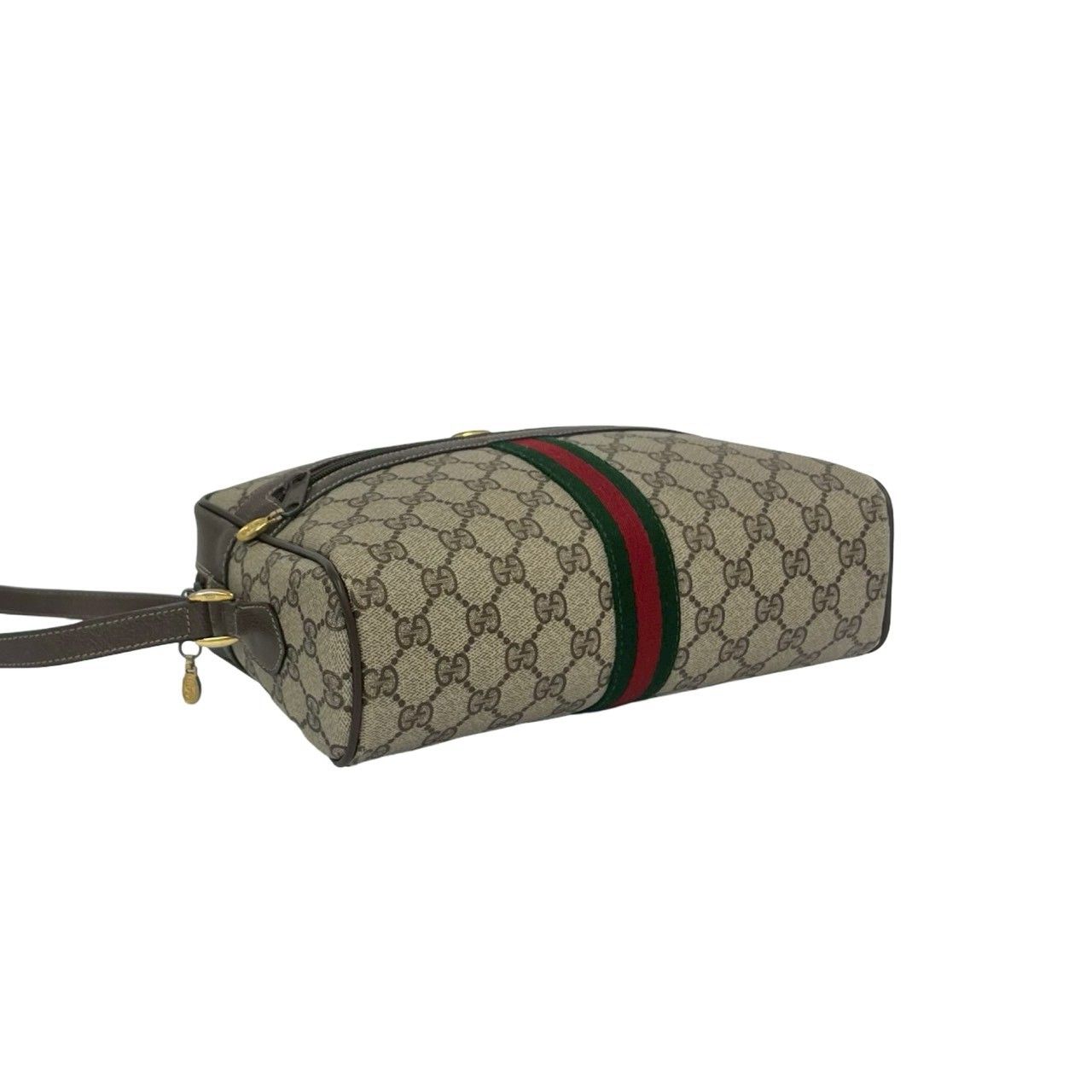 Gucci Vintage Sherry Line GG Logo Leather Shoulder Bag Pochette Brown — view 7