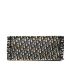 Dior Oblique Embroidery Book Tote Handbag Navy Beige Canvas — view 3