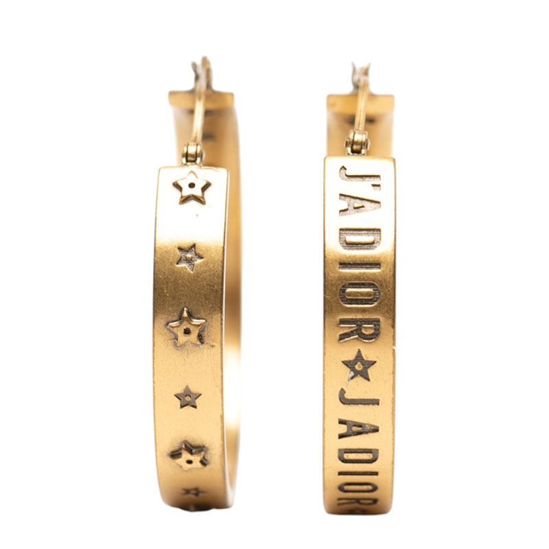 Dior J'adior Tribal Hoop Earrings Gold Plated