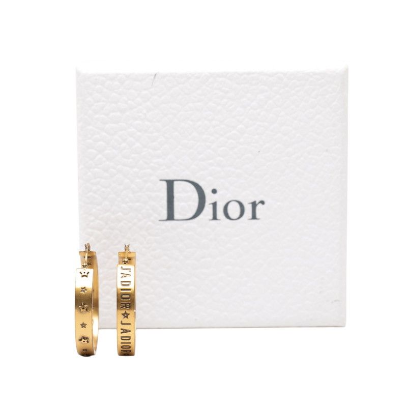 Dior J'adior Tribal Hoop Earrings Gold Plated — view 5