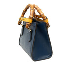 Gucci Bambu Diana Mini Tote 2-Way Shoulder Bag Blue Yellow Leather — view 2