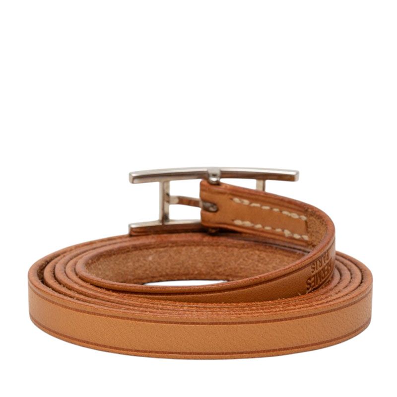 Hermes Hapi 3 Long Bracelet Quadruple Strand Brown Leather — view 3
