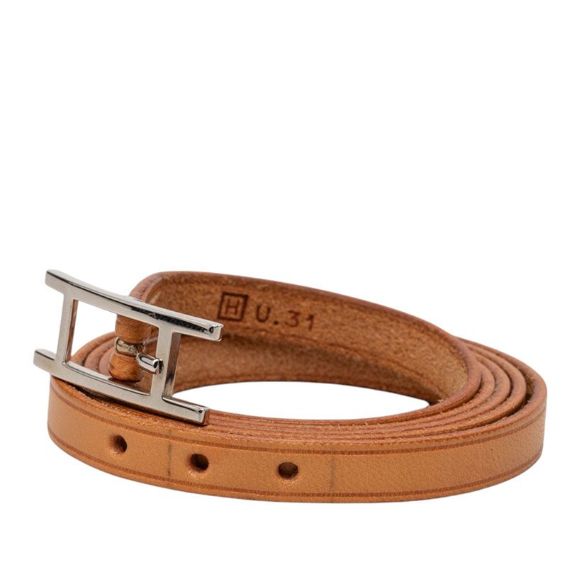 Hermes Hapi 3 Long Bracelet Quadruple Strand Brown Leather — view 2