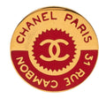 Chanel 31 Rue Cambon le CC Logo Brooch Gold Red Plated