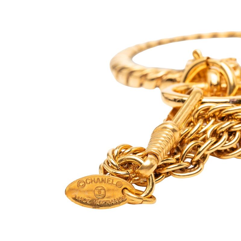 Chanel Vintage CC Logo Loupe Magnifying Glass Pendant Chain Necklace Gold — view 4