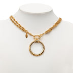 Chanel Vintage CC Logo Loupe Magnifying Glass Pendant Chain Necklace Gold — view 5