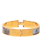 Hermes Click PM Animaux Camoufles Bangle Bracelet Gold Multicolor Plated — view 3
