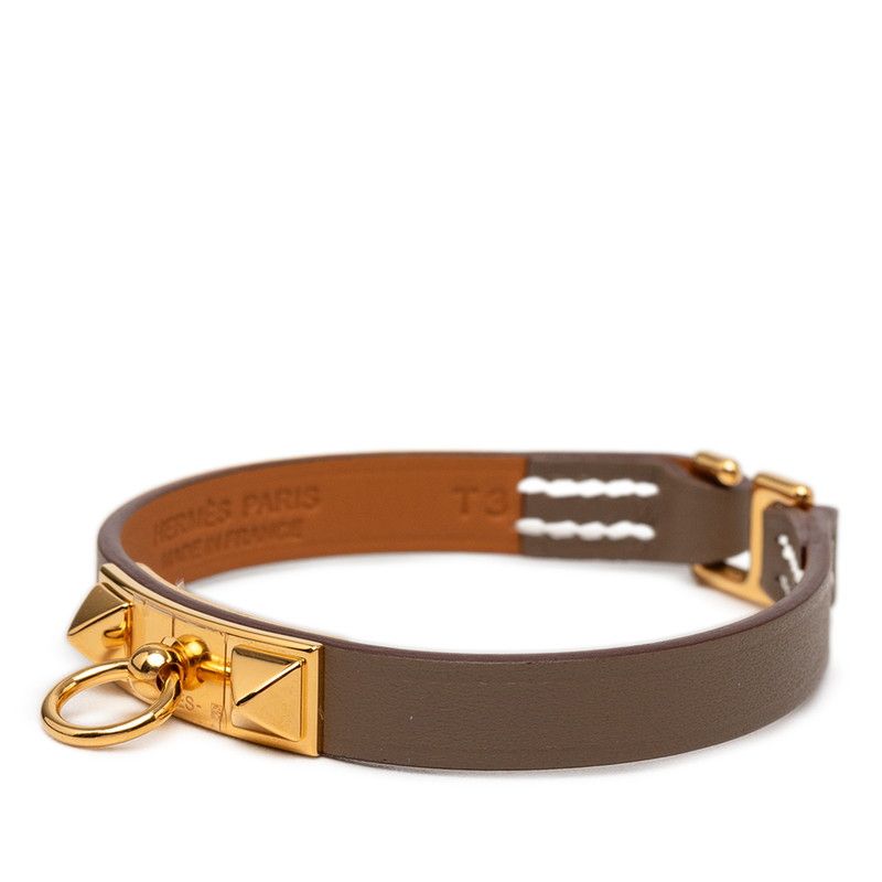 Hermes Rival Mini Bracelet Etoupe Leather — view 2