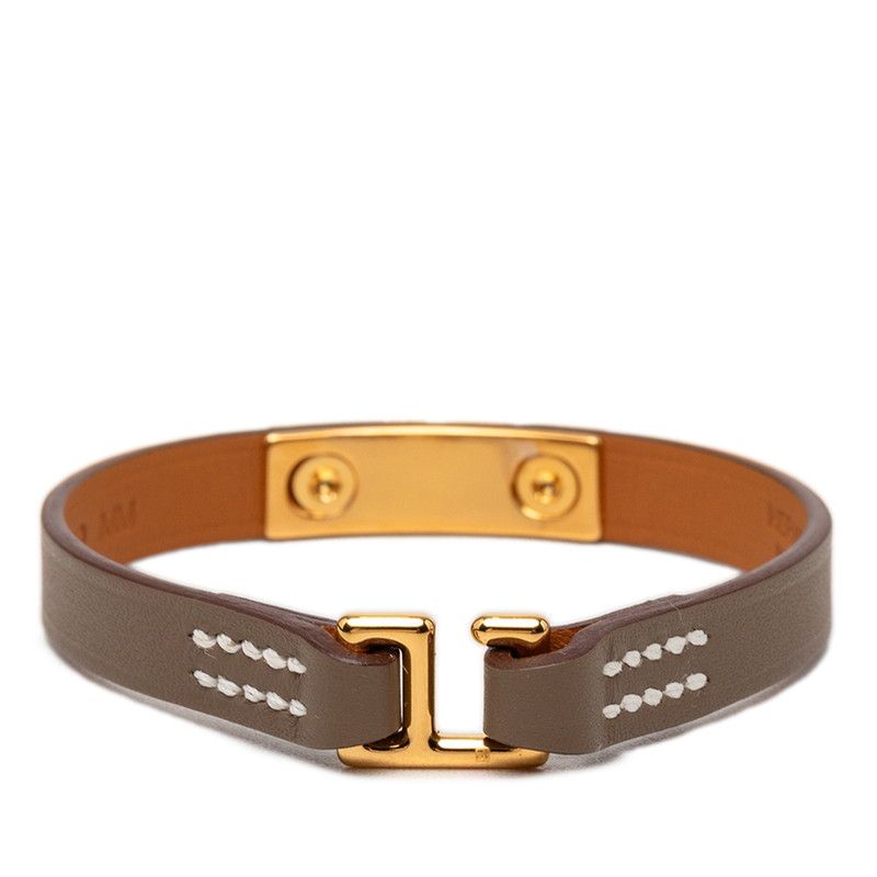 Hermes Rival Mini Bracelet Etoupe Leather — view 3