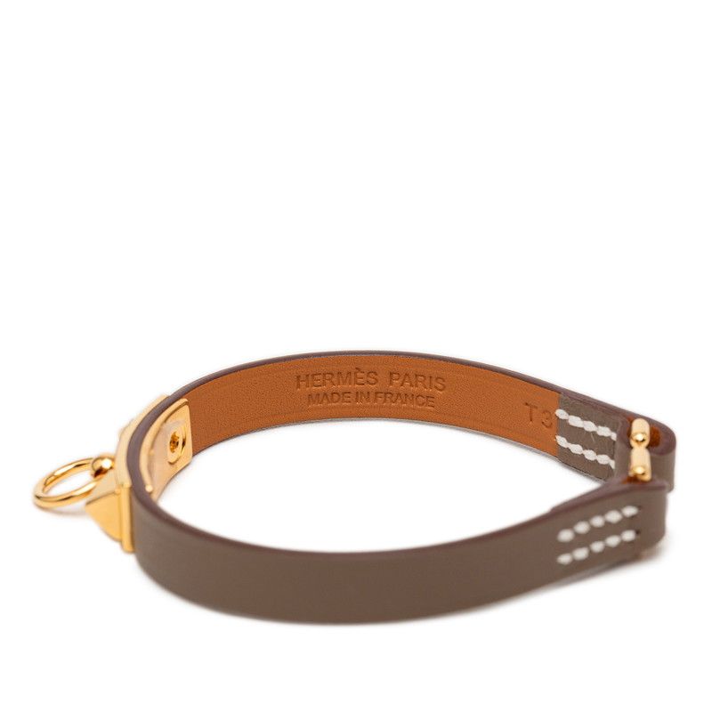 Hermes Rival Mini Bracelet Etoupe Leather — view 5