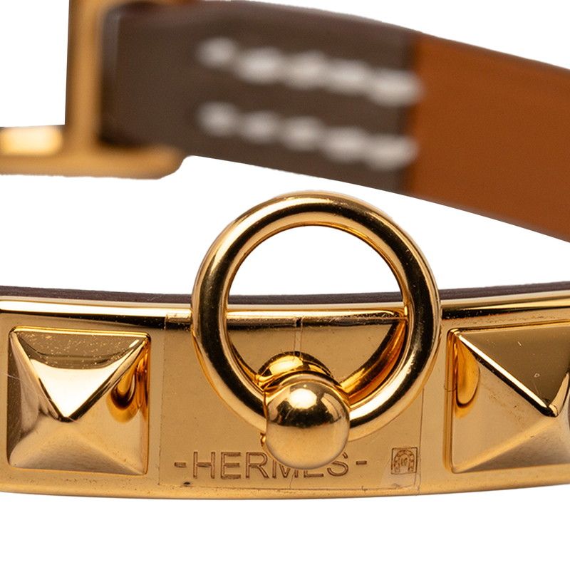 Hermes Rival Mini Bracelet Etoupe Leather — view 7