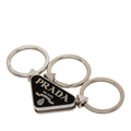 Prada Key Holder Silver Black Metal