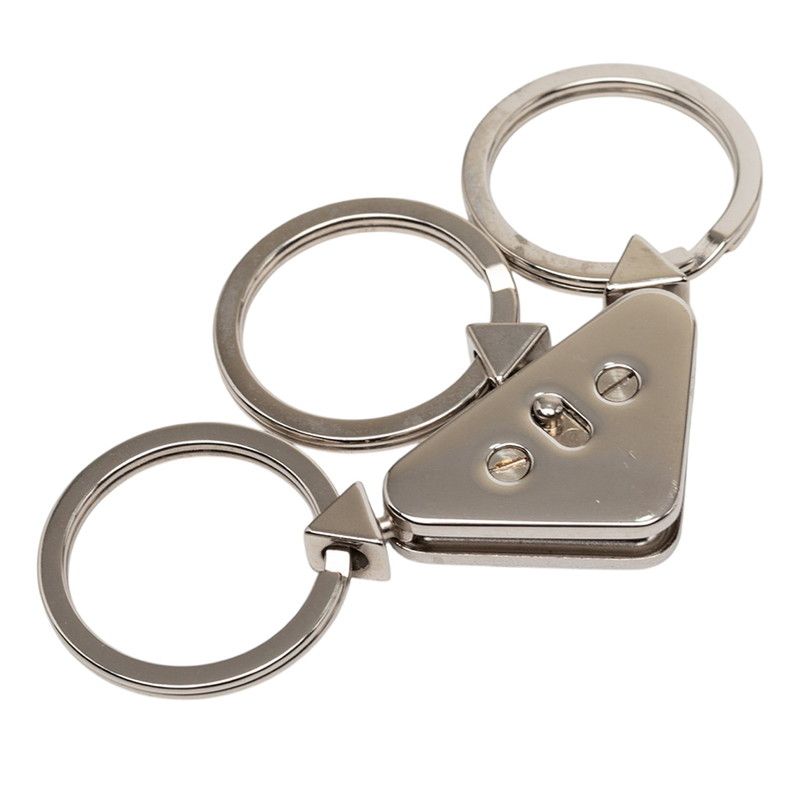 Prada Key Holder Silver Black Metal — view 2