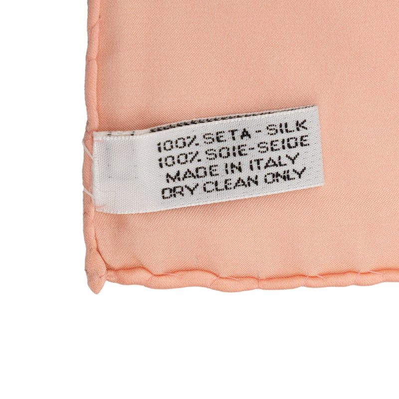 Chanel CC Logo Camellia Scarf Pink Beige Silk — view 5