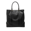 Gucci Diamante Tote Shoulder Bag Black Leather