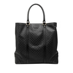 Gucci Diamante Tote Shoulder Bag Black Leather
