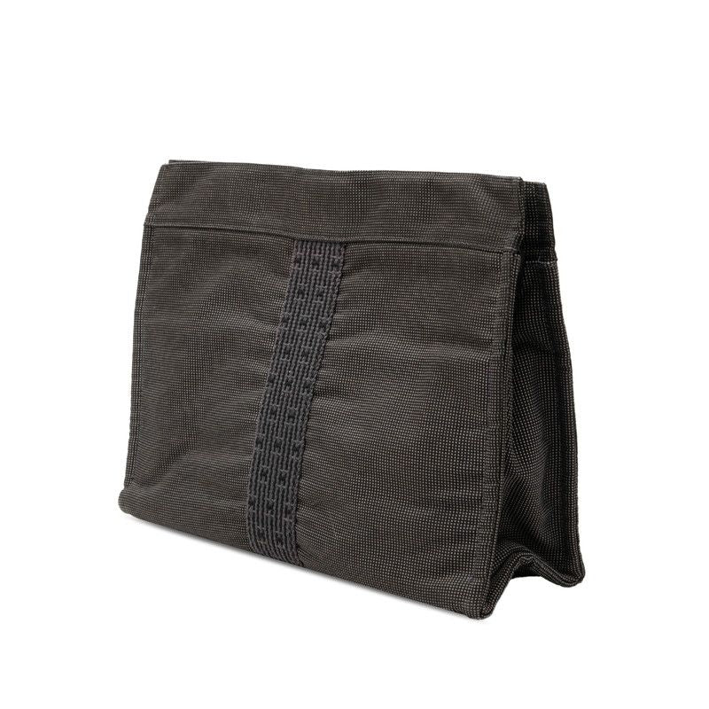 Hermes Her Line Clutch Gray Canvas — view 2