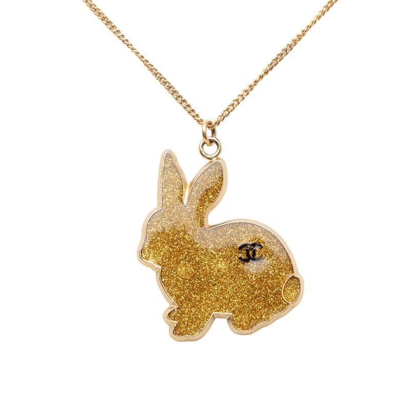 Chanel Rabbit CC Logo Pendant Gold Plated