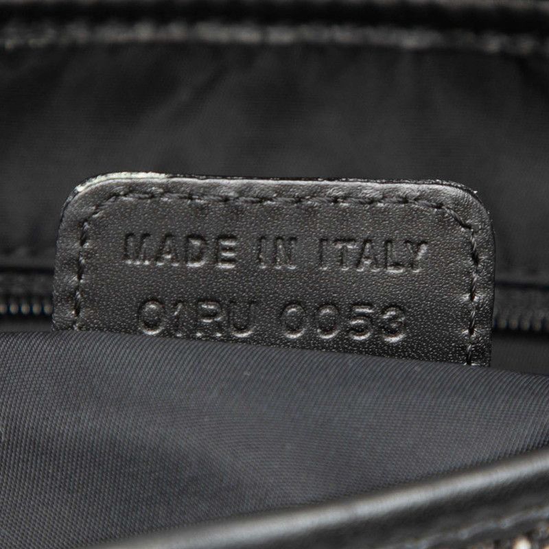Dior Trotter Saddle Handbag Shoulder Black Gray Canvas Leather — view 6