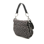 Dior Trotter Saddle Handbag Shoulder Black Gray Canvas Leather — view 2