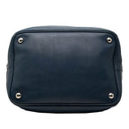 Prada 2-Way Shoulder Bag Navy Red Leather — view 3