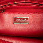 Prada 2-Way Shoulder Bag Navy Red Leather — view 5