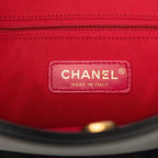 Chanel CC Logo Chain Tote Shoulder Bag Black Leather — view 5