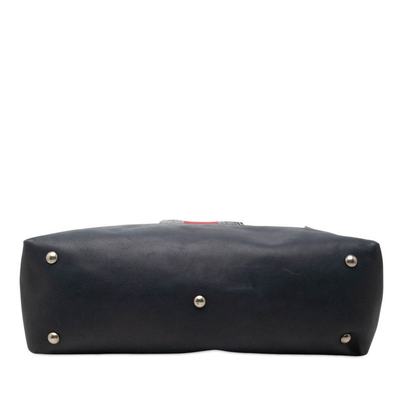 Gucci Sherry Line Tote Navy Ivory Canvas Leather — view 3