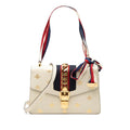 Gucci Sylvie Bi-&star Sherry Line Shoulder Bag Ivory Gold Leather