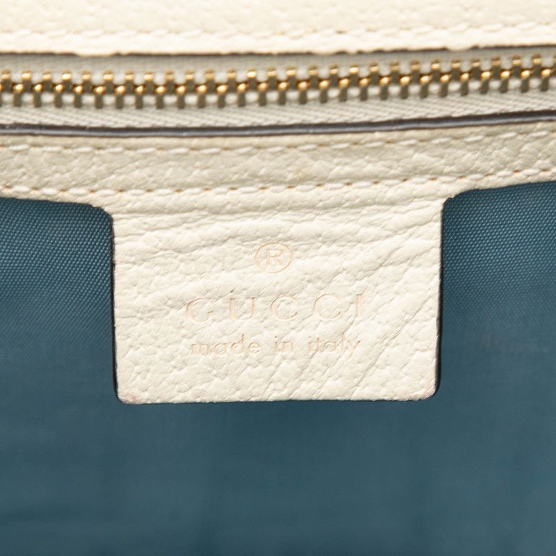 Gucci Sylvie Bi-&star Sherry Line Shoulder Bag Ivory Gold Leather — view 5