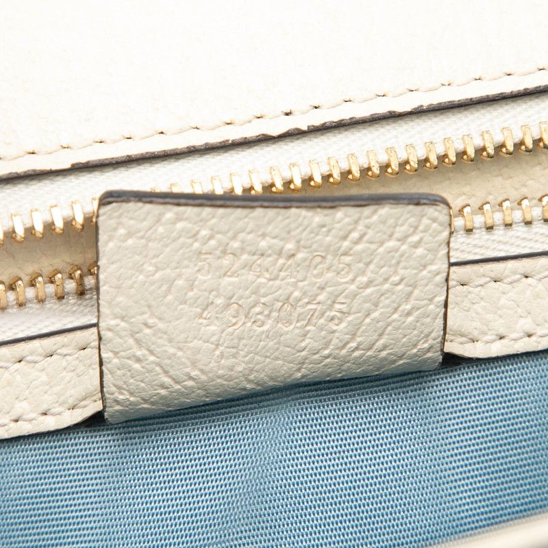 Gucci Sylvie Bi-&star Sherry Line Shoulder Bag Ivory Gold Leather — view 6