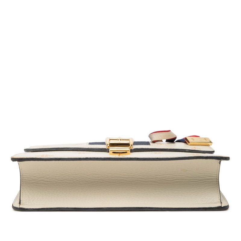 Gucci Sylvie Bi-&star Sherry Line Shoulder Bag Ivory Gold Leather — view 3