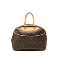 Louis Vuitton Monogram Deauville Handbag Brown Leather